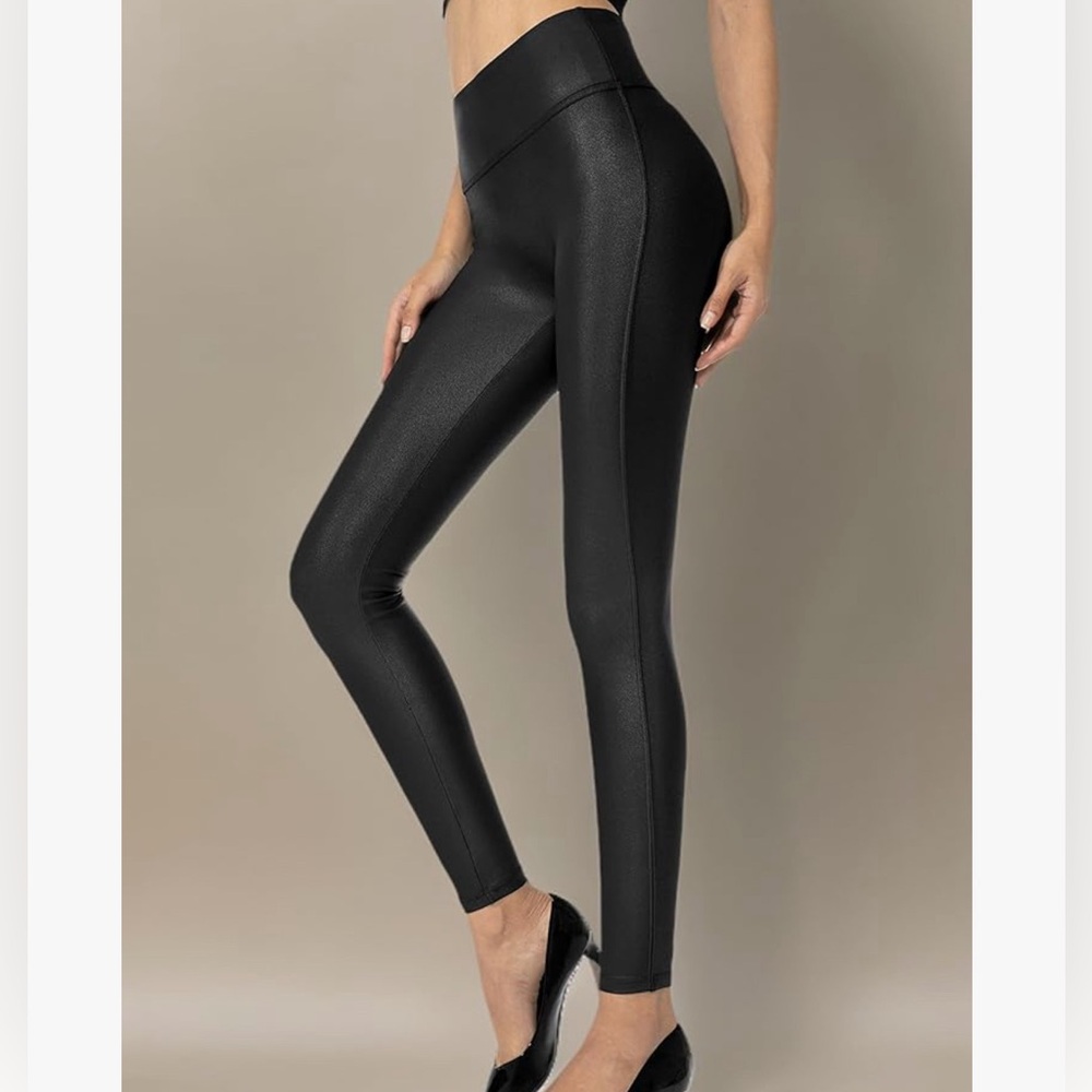 Women's Faux Leather Leggings Pants Stretch High Waisted Tights